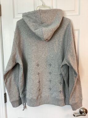 Ksubi Men's Light Grey Pullover Hoodie with Drawstring